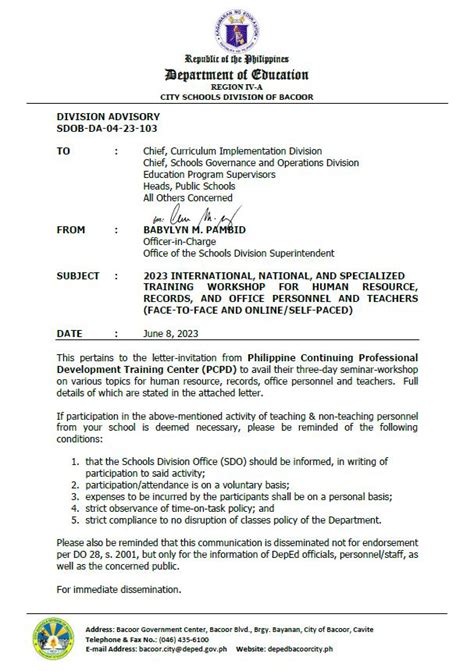 sdo sta rosa|Office Memo 2021 .